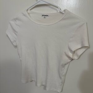 Reformation White Ribbed Women's Muse Crop Top Size M
